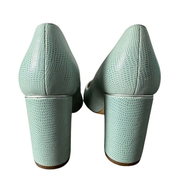 Marc Fisher Viviene4 Pump Heels Snakeskin Mint Green Pointed Toe Women's Size 8M - Picture 7 of 10